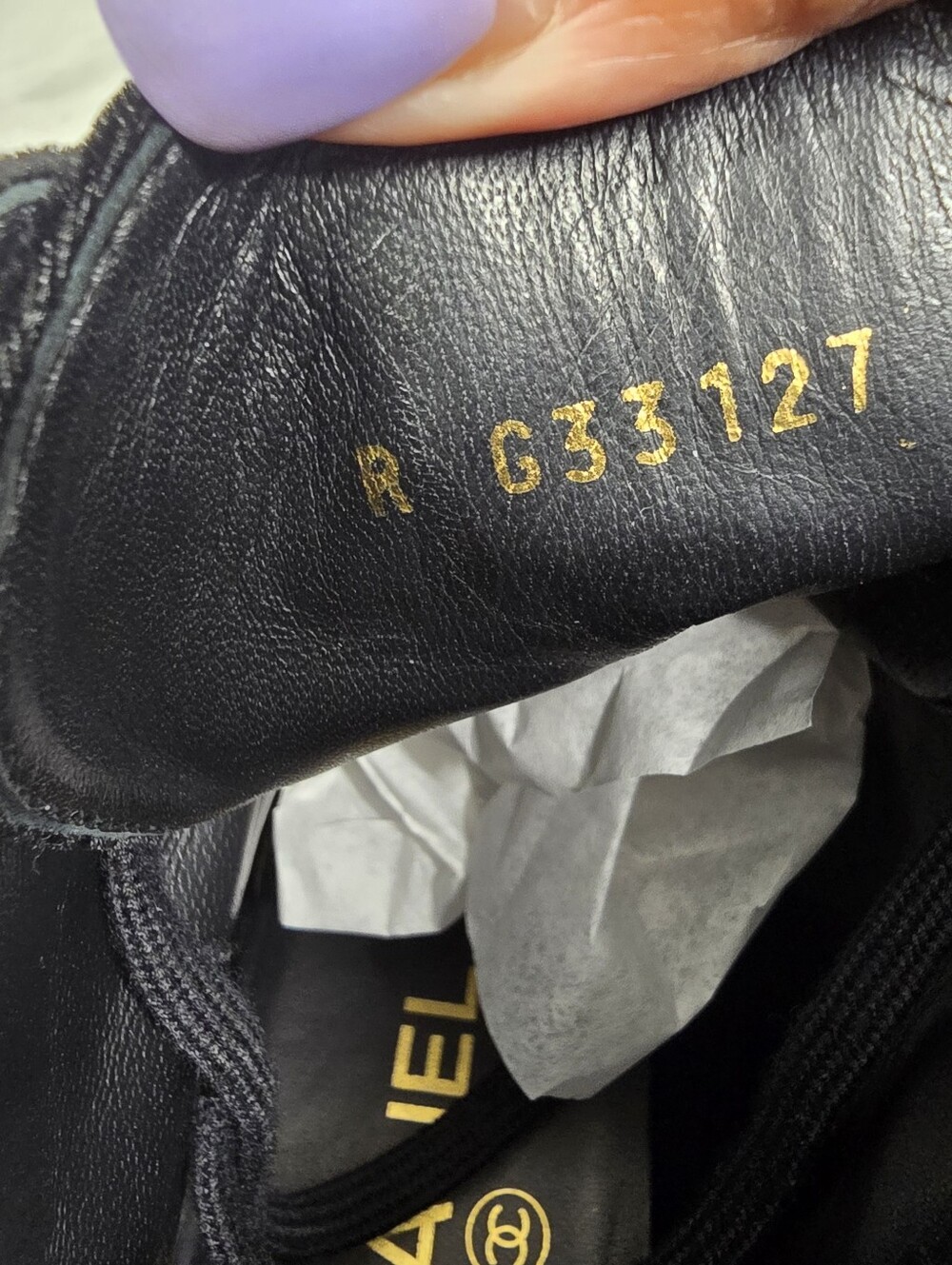 CHANEL Black Velvet Lace-Up Ankle Boots with Logo - Picture 8 of 12